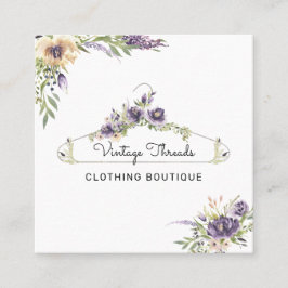 Clothing Boutique | 花柄ハンガーロゴ スクエア名刺