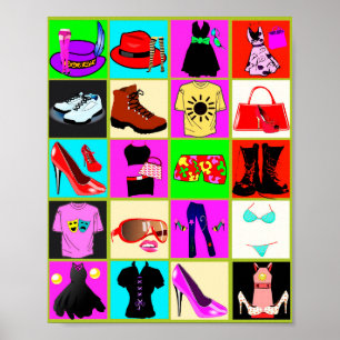 clothing fashion pop art collage ポスター
