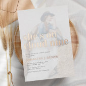 Cloud 9フォトミニマルブライダルシャワー 箔招待状