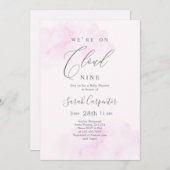 Cloud 9 Baby Shower Girlに参加 招待状 (正面/裏面)