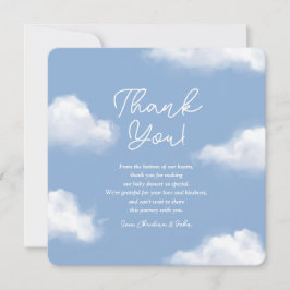 Cloud 9 Blue Baby Showerサンキューカード サンキューカード