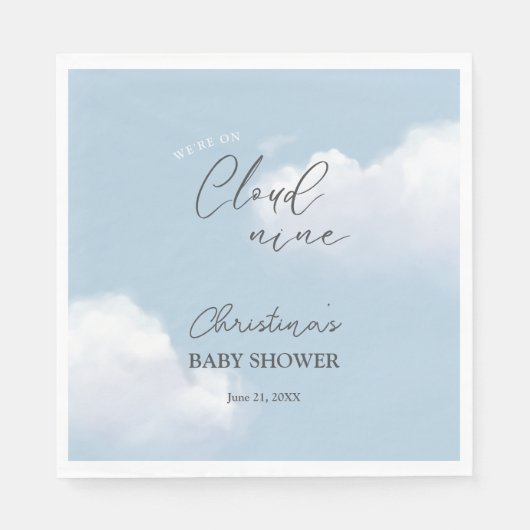 Cloud 9 Blue Boy Baby Showerに参加 スタンダードランチョンナプキン (正面)