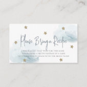 Cloud 9 Blue Clouds Bridal Shower Recipe Request エンクロージャーカード (正面)