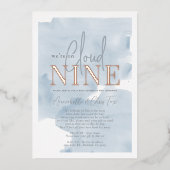 Cloud 9 Blue Sky Boy Baby Shower by Mail 箔招待状 (正面)