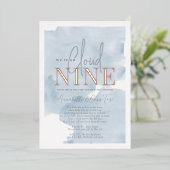 Cloud 9 Blue Sky Boy Baby Shower by Mail 箔招待状 (立ち正面)