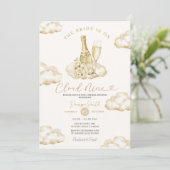 Cloud 9 Champagne Elegant Neutral Bridal Shower 招待状 (スタンド正面)