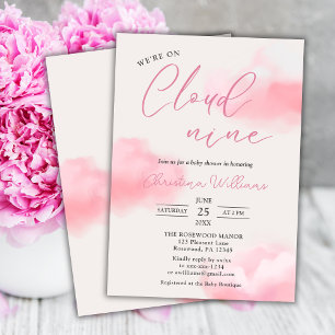 Cloud 9 Pink Girl Baby Showerに参加 招待状