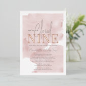 Cloud 9 Pink Sky Girl Baby Shower by Mail 箔招待状 (立ち正面)