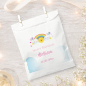 Cloud and Rainbow Children Birthdayパーティー フェイバーバッグ (クリップ留めされた状態)