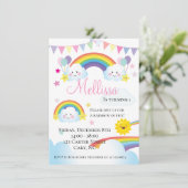 Cloud and Rainbow Children Birthdayパーティー 招待状 (スタンド正面)