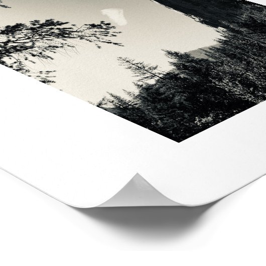 Cloud and Rock Yosemite白黒 ポスター (角)