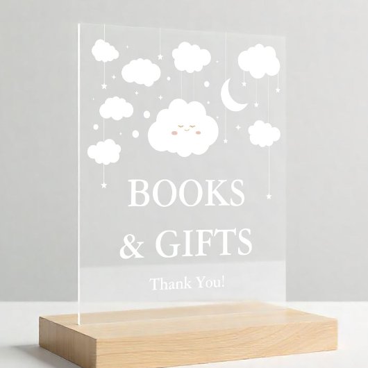 Cloud Baby Shower Books and Gift アクリルサイン