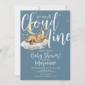  Cloud Bear Boy Stars Baby Shower  Invitation 招待状 (正面)