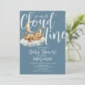  Cloud Bear Boy Stars Baby Shower  Invitation 招待状 (スタンド正面)