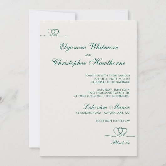 Cloud Bold Teal Modern Chic Mix and Match Wedding 招待状 (正面)