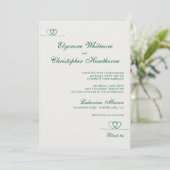 Cloud Bold Teal Modern Chic Mix and Match Wedding 招待状 (スタンド正面)