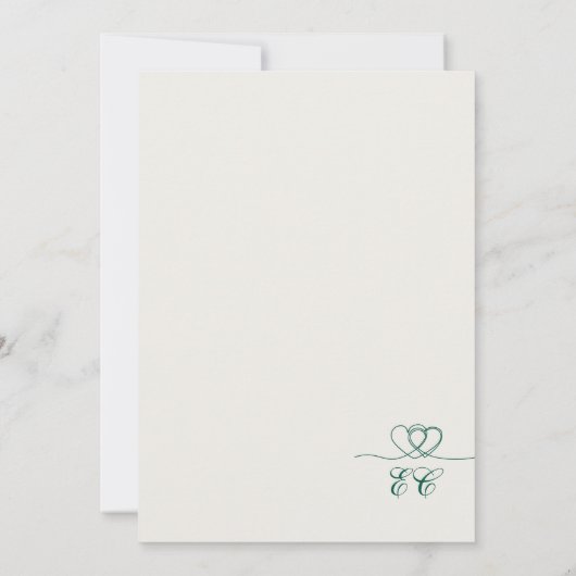 Cloud Bold Teal Modern Chic Mix and Match Wedding 招待状 (裏面)