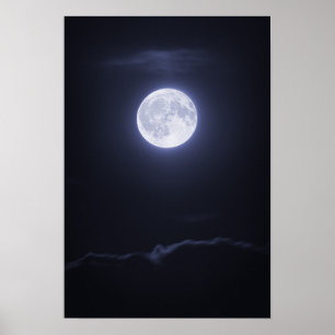 Cloud Covering Full Moon ポスター