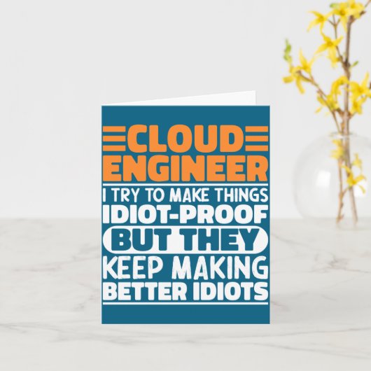 Cloud Engineer I Try To Make Things Funny Sayings  カード (黄色い花)