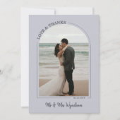 Cloud Gray Archの結婚フォトラブ&感謝してい サンキューカード (正面)