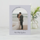 Cloud Gray Archの結婚フォトラブ&感謝してい サンキューカード (スタンド正面)