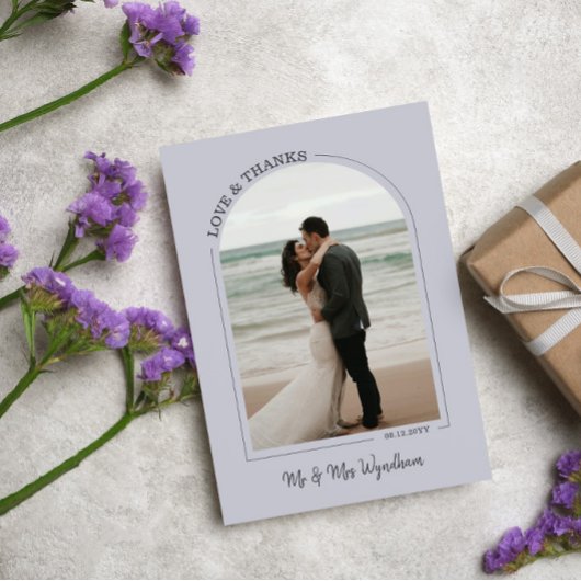 Cloud Gray Archの結婚フォトラブ&感謝してい サンキューカード