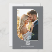 Cloud Gray, Charcoal Slate & Soft White Wedding 招待状 (裏面)