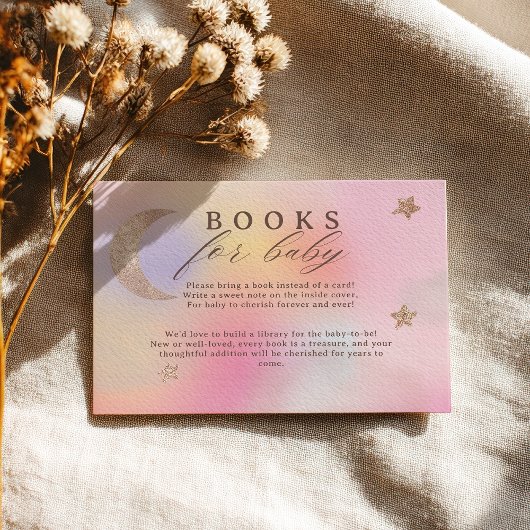 Cloud Holographic Heaven Books for Baby Shower エンクロージャーカード