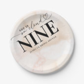 Cloud Nineハートスクリプトブライダルシャワー ペーパープレート (正面)