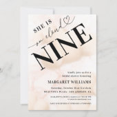 Cloud Nineハートスクリプトブライダルシャワー 招待状 (正面)