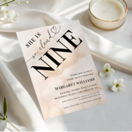 Cloud Nineハートスクリプトブライダルシャワー 招待状