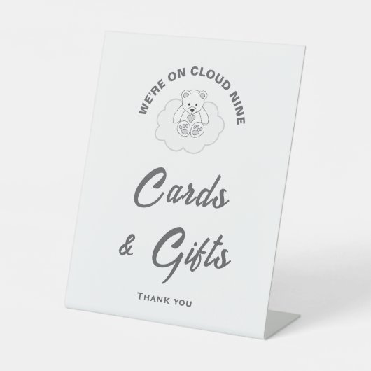 Cloud Nineベビーシャワーカード&ギフトサイン 台座サイン (正面)