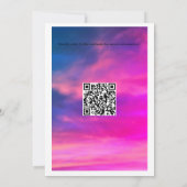 Cloud Nine赤ちゃんシャワーピンクカラフルアートQRコード 招待状 (裏面)