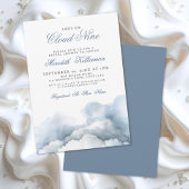 Cloud Nine 9 Elegant Blue Bridal Shower 招待状