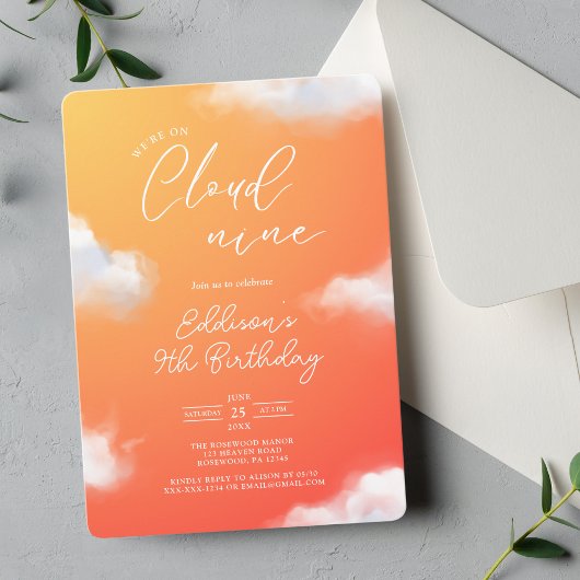 Cloud Nine 9th Birthday Partyへの招待 招待状