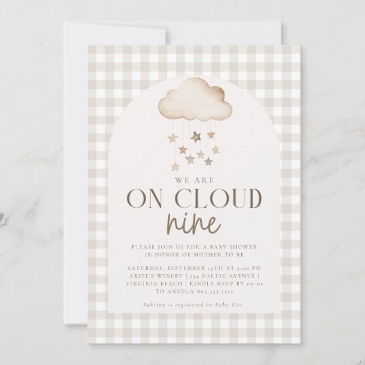 Cloud Nine Baby 男女兼用 Showerに参加 招待状 (正面)