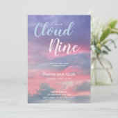 Cloud Nine Baby Boy Shower Invitations 招待状 (スタンド正面)