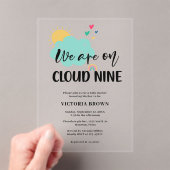 Cloud NIne Baby Shower  アクリル招待状 (インサイチュ (ポータブル))