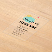 Cloud NIne Baby Shower  アクリル招待状 (レイダウン)