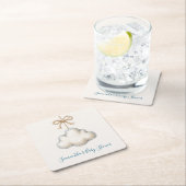 Cloud Nine Baby Shower スクエアペーパーコースター (インサイチュ)