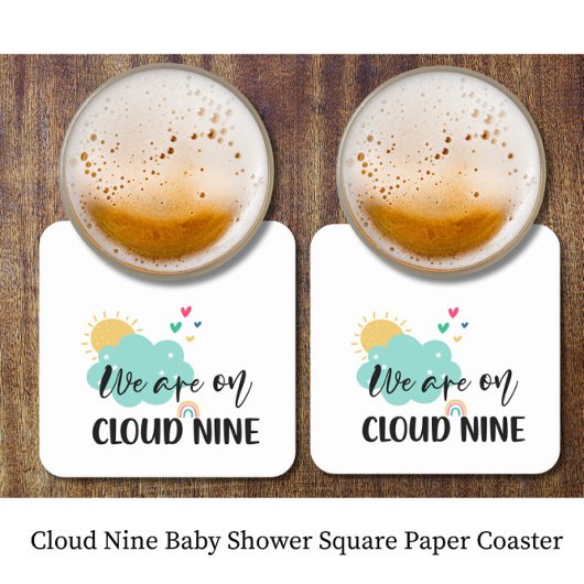 Cloud Nine Baby Shower スクエアペーパーコースター