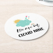 Cloud Nine Baby Shower ラウンドペーパーコースター (アングル)