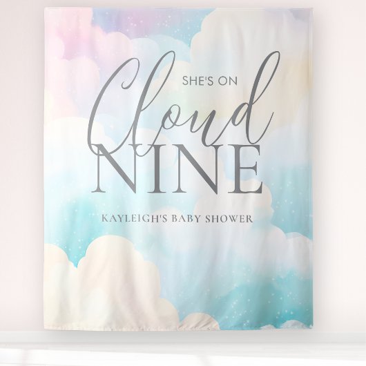 Cloud Nine Baby Shower Backdropに出展 タペストリー