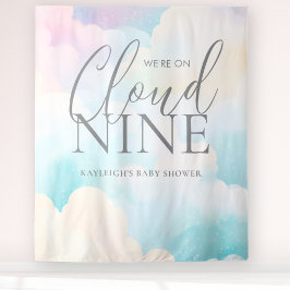 Cloud Nine Baby Shower Backdropを使用 タペストリー