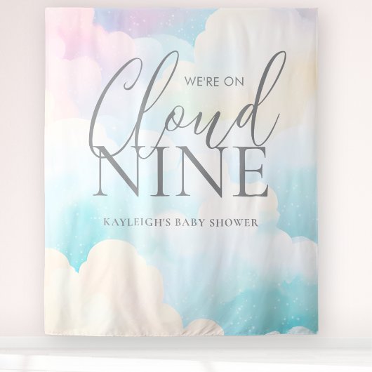 Cloud Nine Baby Shower Backdropを使用 タペストリー