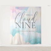 Cloud Nine Baby Shower Backdropを使用 タペストリー (正面)