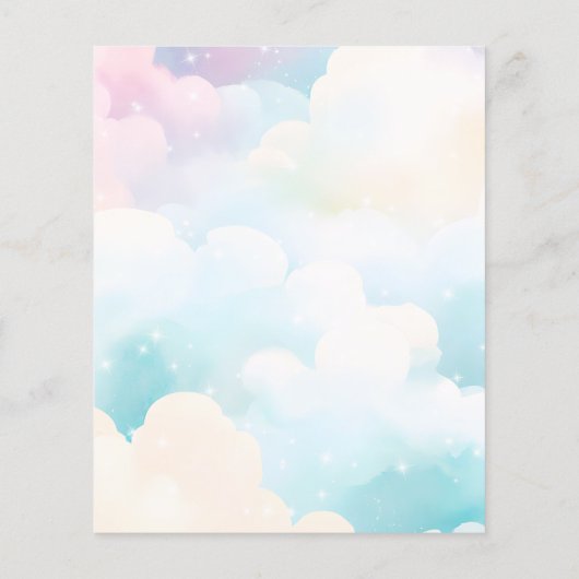 Cloud Nine Baby Shower Budget招待状 (裏面)