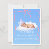 Cloud Nine Baby Shower Digital Download Invite 招待状 (正面)