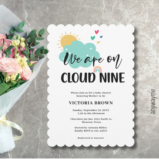 Cloud NIne Baby Shower Invitation 招待状
