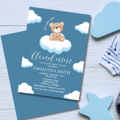 Cloud Nine Blue Boy Bear Baby Showerに参加 招待状